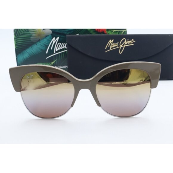 Maui Jim Mariposa MJ 817-24F Biege Cat Eye Sunglasses Maui Rose polarized Lenses - Picture 2 of 5